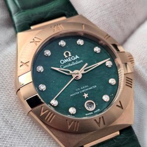 Omega Constellation Chronometer Green Aventurine Dial Factory Diamond Markers